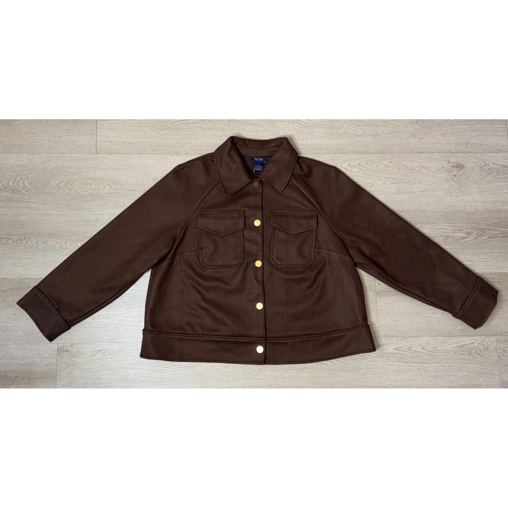 L.L. Bean Brown Button-Front Utility Jacket - Picture 2 of 9
